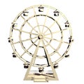 old cartoon ferris wheel on the white background 3d-rendering