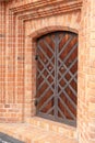 Old carved door to the room in the castle of the Teutonic Knights. Door in the castle museum Royalty Free Stock Photo