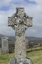 Old carved stone Celtic cross in London cemetery, Royalty Free Stock Photo