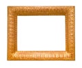 Old carved wide wooden picture frame cutout Royalty Free Stock Photo