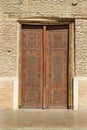 Old carved wooden door from turk castle medieval era Royalty Free Stock Photo