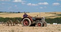 Old case tractor ploughing