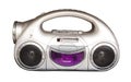 Old cassette radio with two retro speakers. Royalty Free Stock Photo