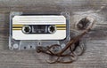 Old Cassette Tape on wood Royalty Free Stock Photo