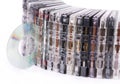 Old cassettes and cd disk Royalty Free Stock Photo