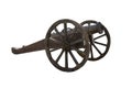 Old cast-iron cannon on a wooden carriage