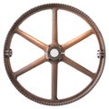 Old cast iron cogwheel isolated on white background