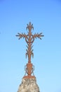 Old cast iron cross ornament Royalty Free Stock Photo