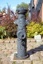 Old cast iron fire hydrant with beautiful patterns