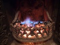 Old cast-iron fireplace Royalty Free Stock Photo