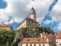 Old Castle And Architechture Of Cesky Krumlov In Czechia