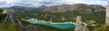 Vies to the lake and old castle build in 11th century in Guadalest Spain