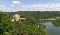 Old castle Cornstejn with dam Vranov, Czech republic