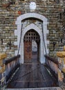 Old castle door and drawbridge Royalty Free Stock Photo