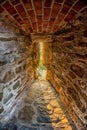 Old castle embrasure Royalty Free Stock Photo