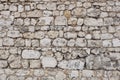 Old castle or fortress stone wall made of white and gray stone blocks