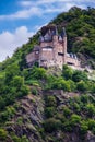 An old castle in the hillside on the Rhine Royalty Free Stock Photo