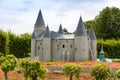 Old castle with many towers, miniature scene