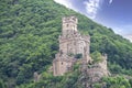 Old Castle on the Moutainside of Rhine River Royalty Free Stock Photo