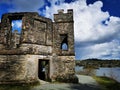 Old castle near a river at the Claife Viewing Station in England