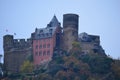 Old Castle with New Addition on Rhine River Royalty Free Stock Photo