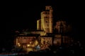 Night view of the Serralunga Castle Royalty Free Stock Photo