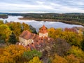 Autumn view of the castle in Osieczna Royalty Free Stock Photo