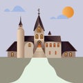 , Halloween castle illustration