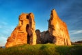 Old castle ruins in sunset light Royalty Free Stock Photo