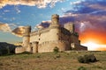 Old Castle in Span - Manzanares Royalty Free Stock Photo