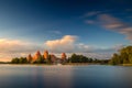 Old castle in sunset time. Trakai, Lithuania Royalty Free Stock Photo