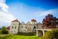 Old castle surrounded with summer nature Royalty Free Stock Photo