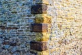 Old castle tower brick wall background in uk Royalty Free Stock Photo