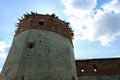 Old castle watch tower of medieval Zaraysk Kremlin, Moscow Region, Russia close up view Royalty Free Stock Photo