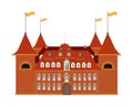 Old castle on white background - vector illustrati