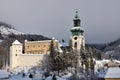 Old castle in winter Banska Stiavnica