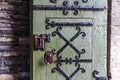 Old castle wooden door, Gent, Flanders, Belgium