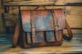 old casual leather business briefcase Royalty Free Stock Photo