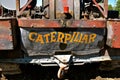 Old Caterpillar bulldozer on tracks