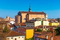 Old cathedral in the center of the walled city of Cittadella