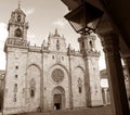 OLD CATHEDRAL IN MONDOÃâEDO, LUGO Royalty Free Stock Photo