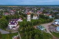 Old Cathedral Square aerial photography. Kargopol, Russia