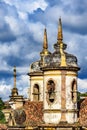 Old catholic bell church tower of the 18th century Royalty Free Stock Photo