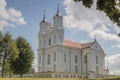 Old, catholic church in little Latvia townw Dviete Royalty Free Stock Photo