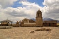 Old Catholic stone church in Sajama, Bolivia Royalty Free Stock Photo