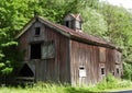 Old Cedar wood board-and-batten barn in country Royalty Free Stock Photo