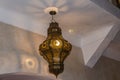 Arabic ceiling lamp with decorations.marrakesh morocco Royalty Free Stock Photo
