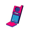 Old cellular phone icon or vector mobile device.