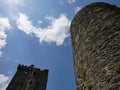 Old celtic castle towers background, Blarney castle in Ireland, old ancient celtic fortress