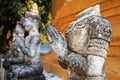 Old Cement Buddha in Wat Suan Dok Temple , Chiang Mai Royalty Free Stock Photo